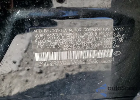 2020 Lexus Is 300 Premium from USA, damaged, VIN JTHDA1D29L5107327